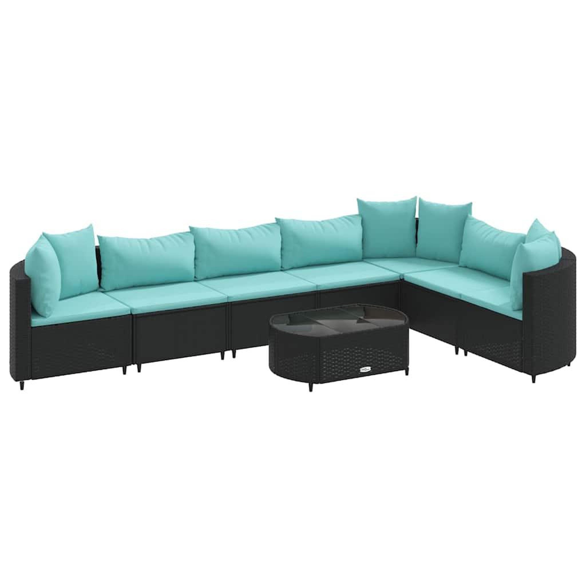 Voir la diapositive 2 : VIDAXL Salon de jardin 8 pcs avec coussins noir resine tressee
