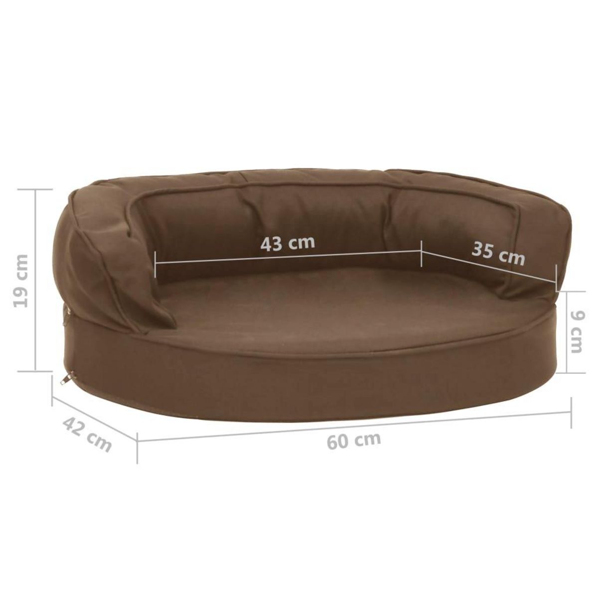 VIDAXL Matelas de lit ergonomique pour chien 60x42 cm Aspect de lin