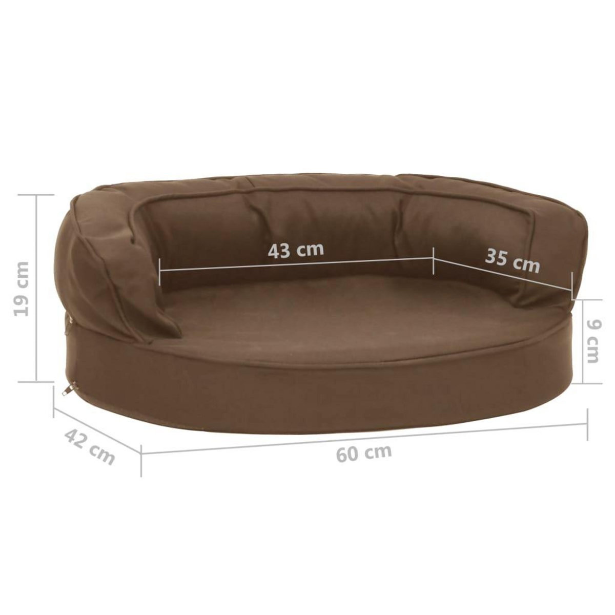 VIDAXL Matelas de lit ergonomique pour chien 60x42 cm Aspect de lin