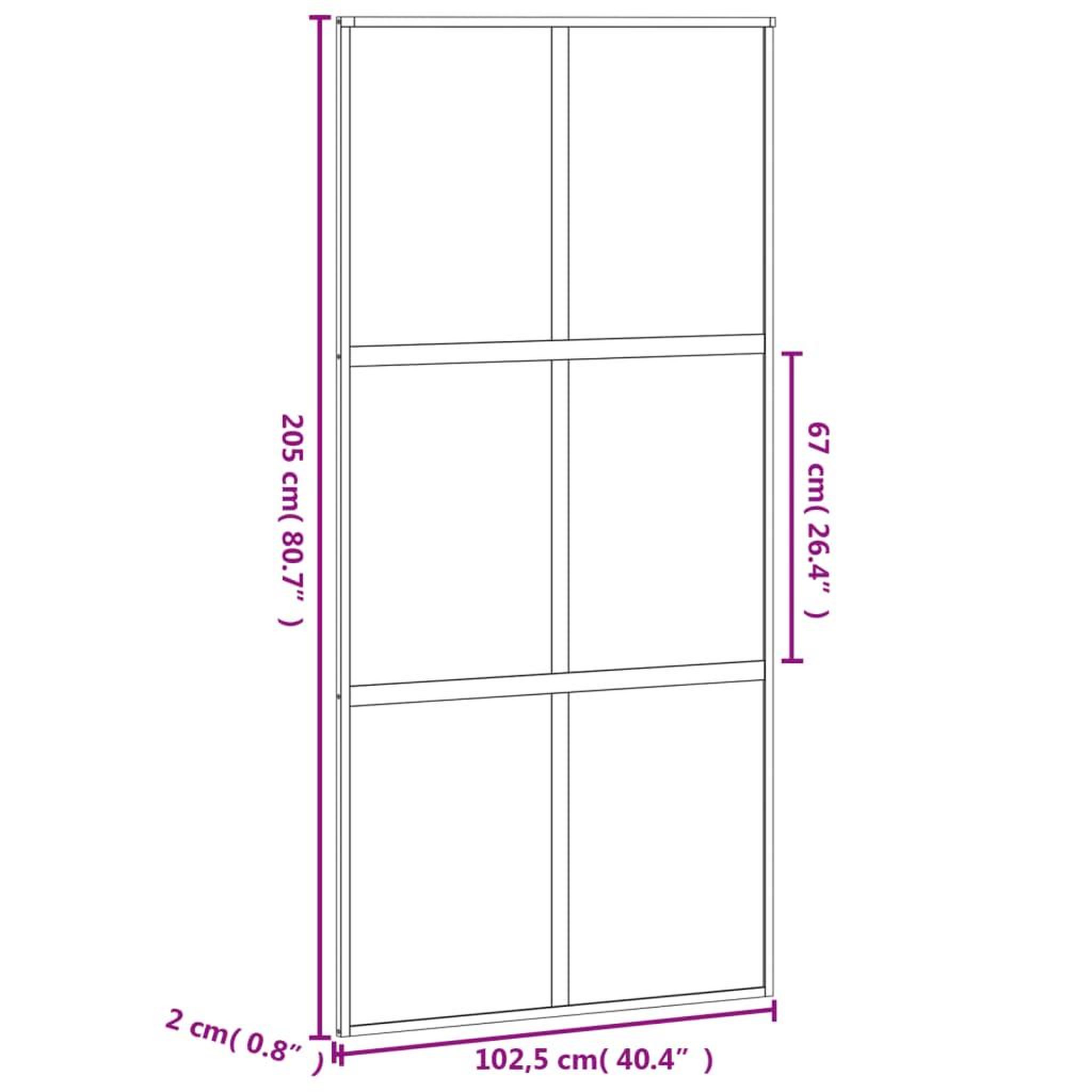 Voir la diapositive 6 : VIDAXL Porte coulissante blanc 102,5x205 cm verre trempe aluminium