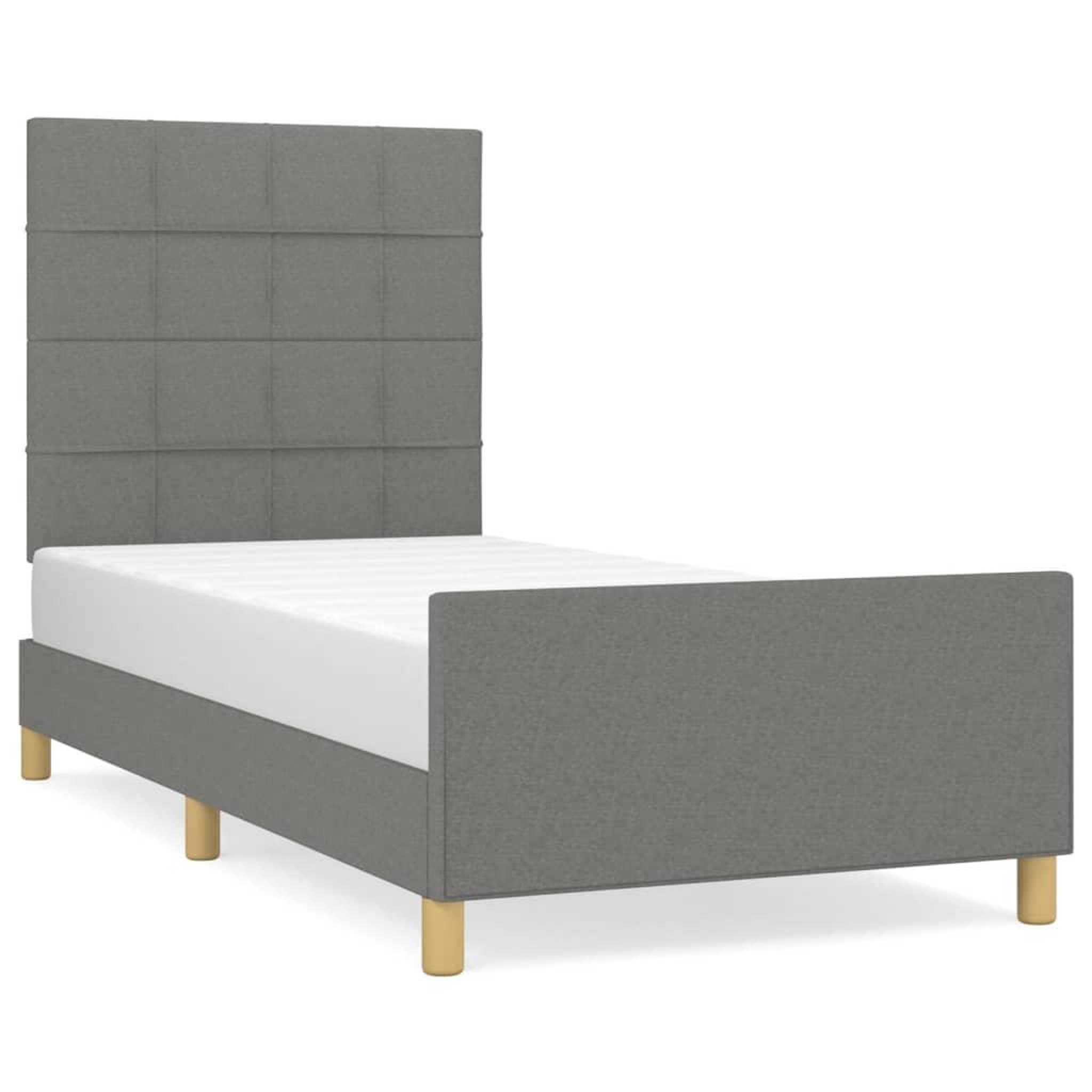 Voir la diapositive 2 : VIDAXL Cadre de lit sans matelas gris fonce 100x200 cm tissu