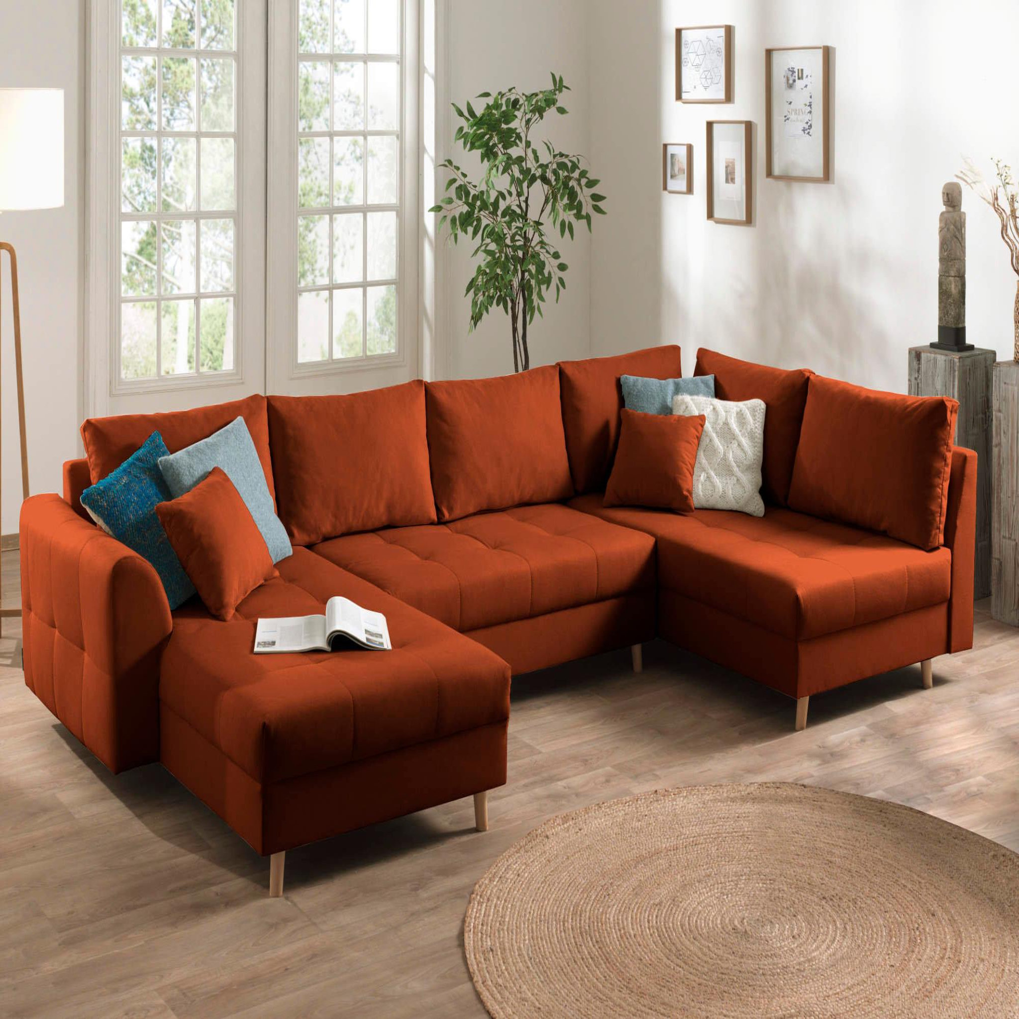 Voir la diapositive 1 : LISA DESIGN Rune - canapé panoramique - 7 places - style scandinave - droit