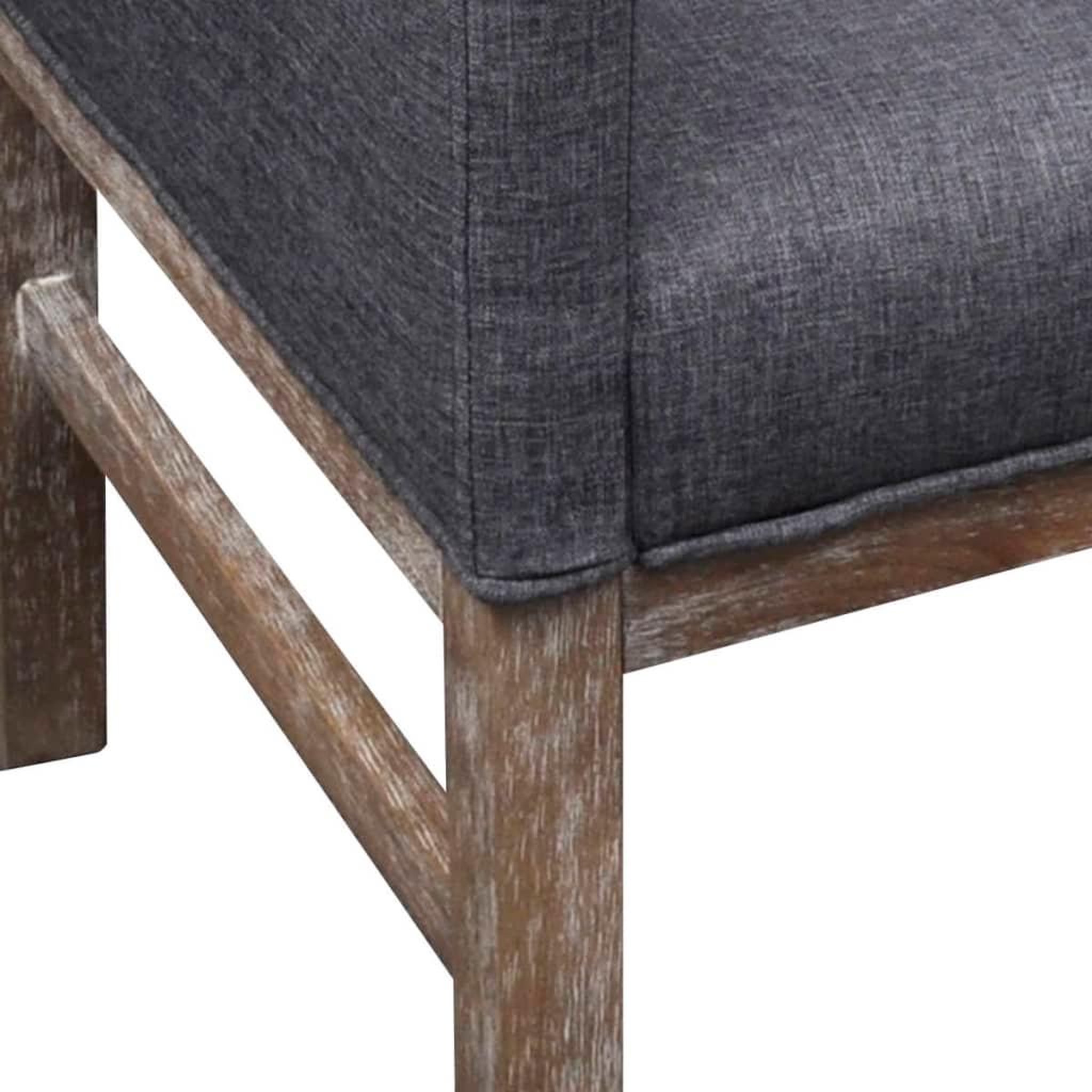 Voir la diapositive 3 : VIDAXL Banc avec coussin rembourre tissu hevea gris fonce