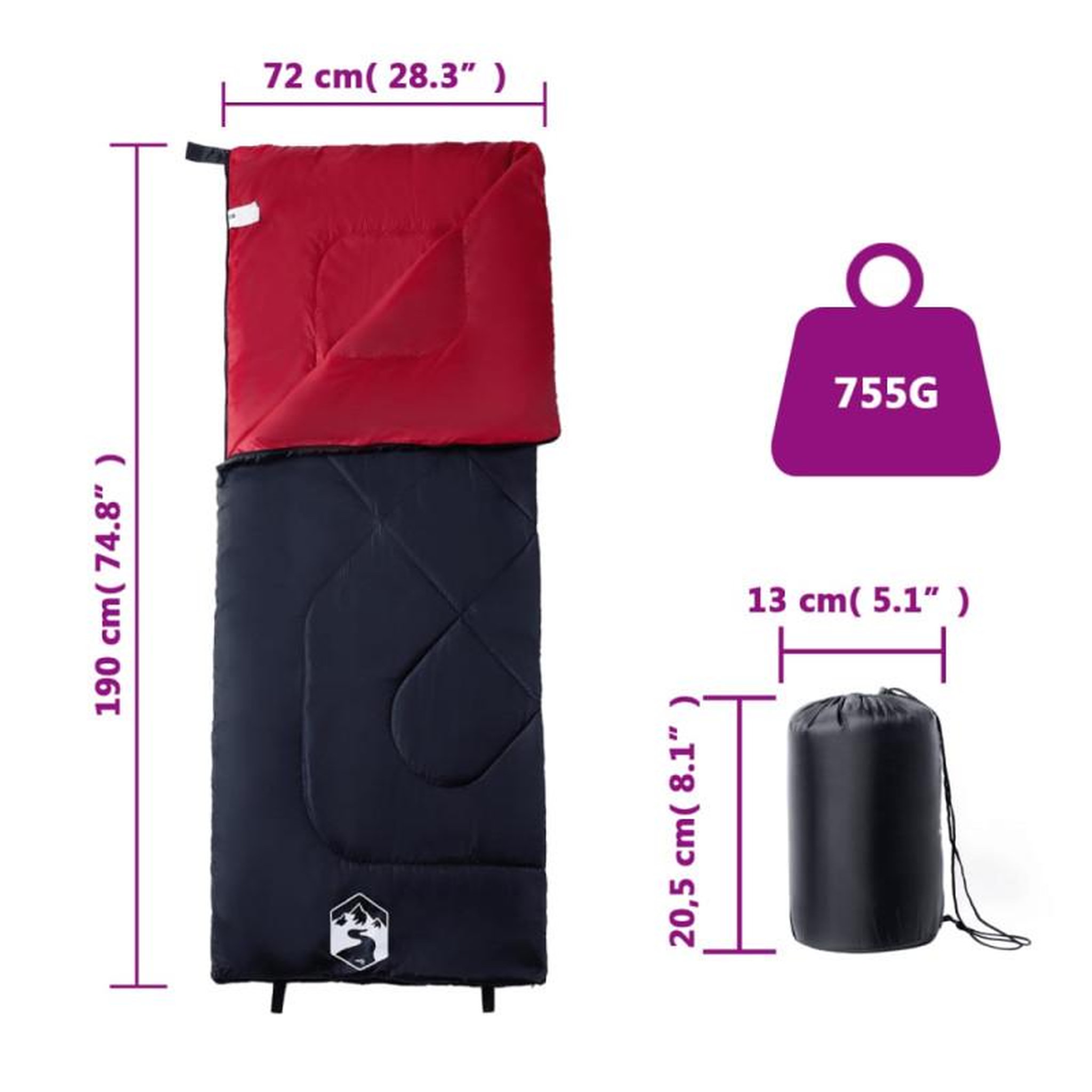 Voir la diapositive 5 : VIDAXL Sac de couchage pour adultes camping 3 saisons
