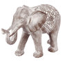 Voir la diapositive 1 : ATMOSPHERA Statue Eléphant en résine - H. 30 cm - Gris effet blanchi