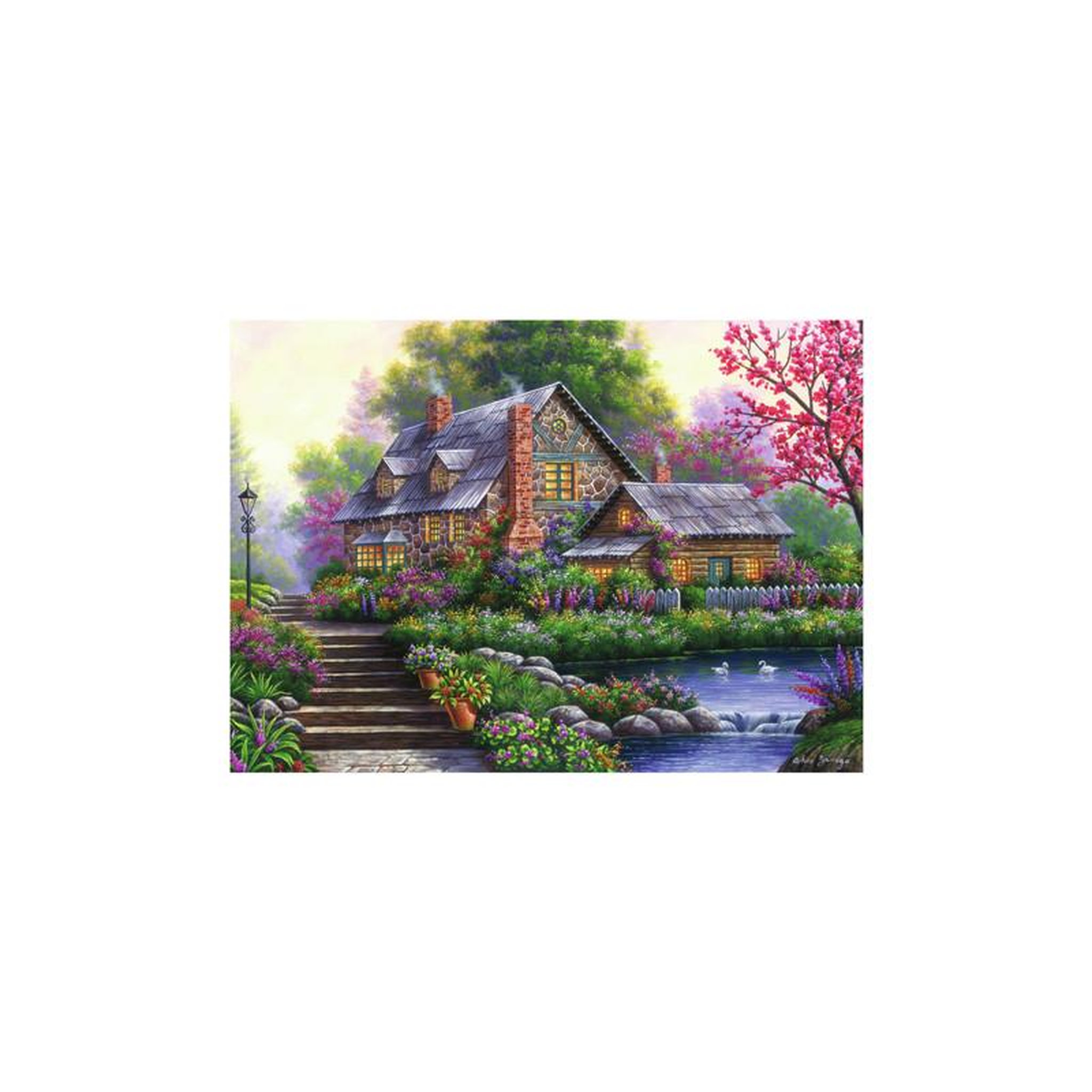 Voir la diapositive 2 : RAVENSBURGER Ravensburger - Jigsaw puzzle Romantic Cottage, 1000 pcs. 120004646