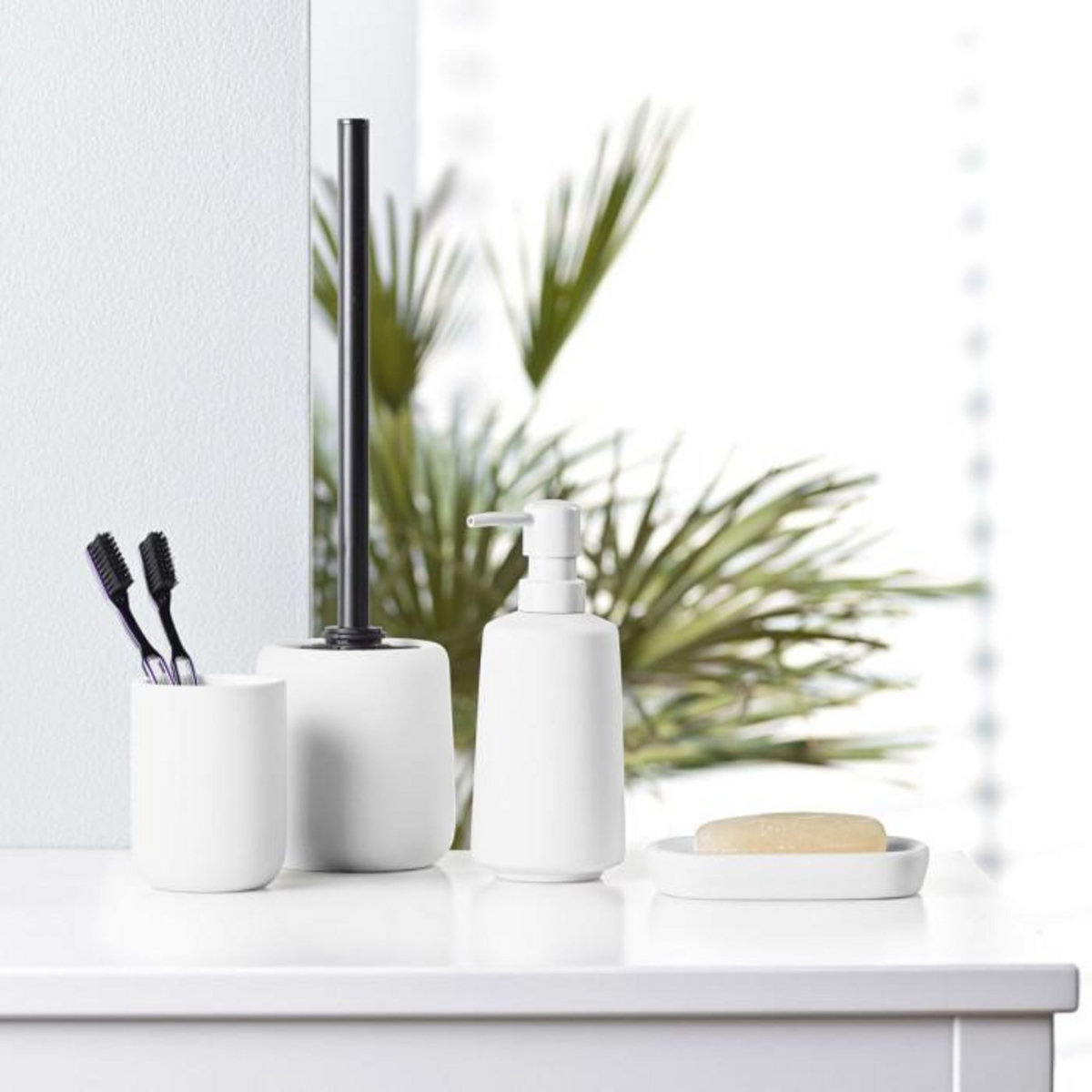 Paris Prix Distributeur de Savon en Céramique  Ceralia  19cm Blanc