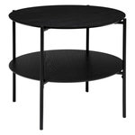 ATMOSPHERA Table Basse Ronde 2 Niveaux  Kemi  63cm Noir