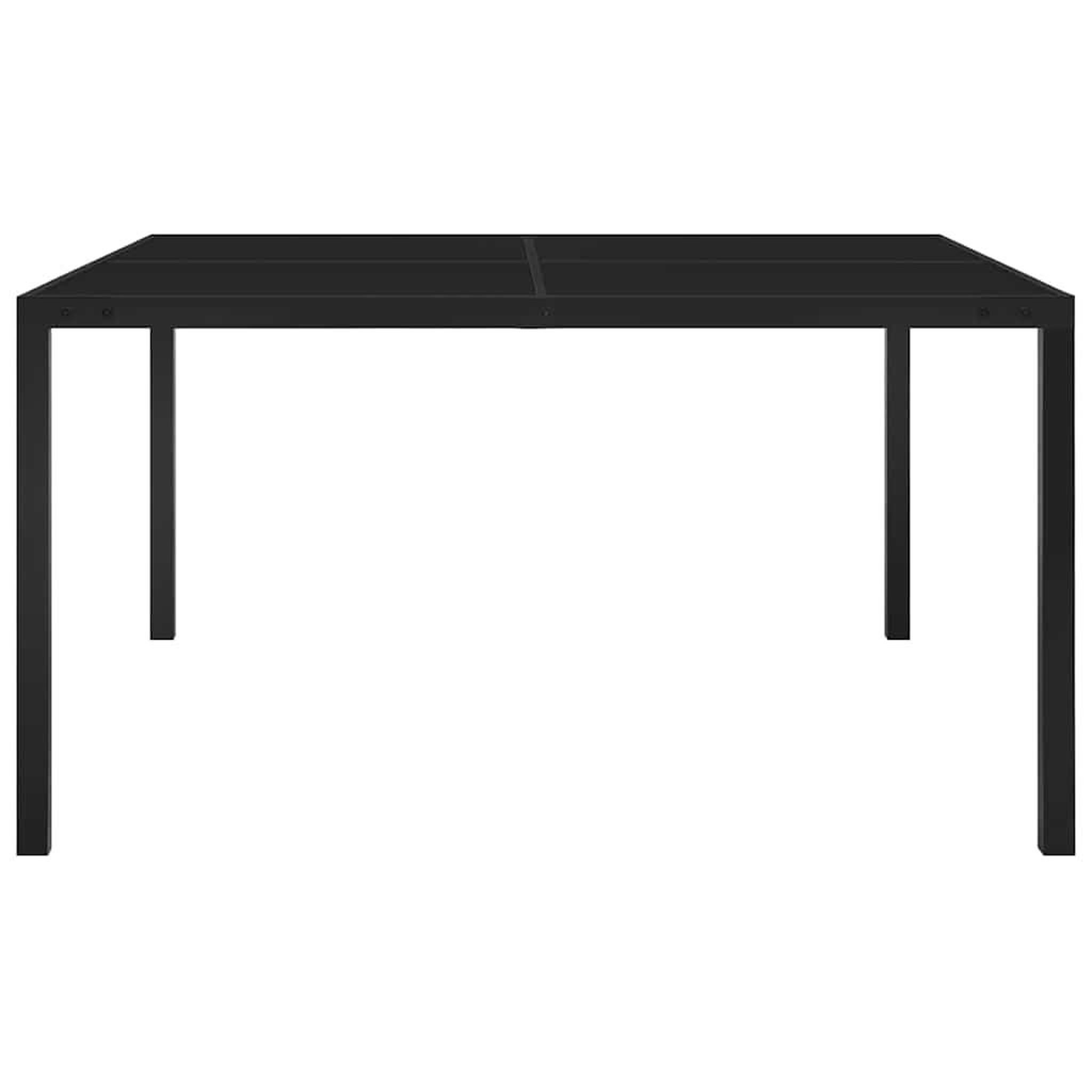 Voir la diapositive 2 : VIDAXL Table de jardin 130x130x72 cm noir acier et verre
