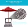OUTSUNNY Pied de parasol table basse 2 en 1 étagère inférieure intégrée résine tressée imitation rotin PE dim. 54L x 54l x 55H cm gris