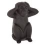 Voir la diapositive 2 : ATMOSPHERA Lot de 3 Statues Singes  Sagesse  24cm Noir