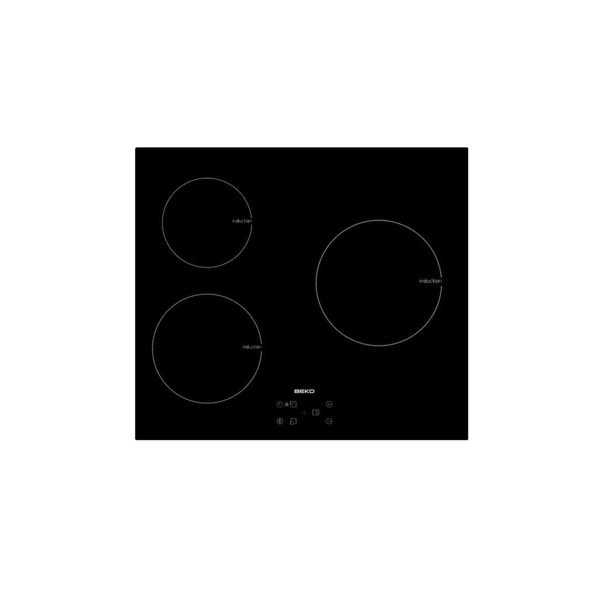 Beko Table de cuisson induction 58cm 7250w 3 feux noir - HII63401MT