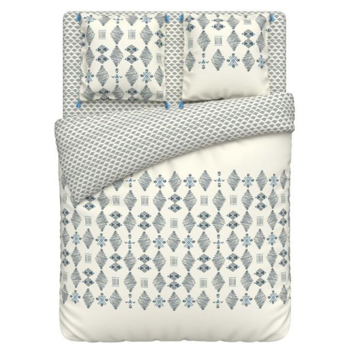 ACTUEL Parure housse de couette fantaisie en coton 57 fils MALIA