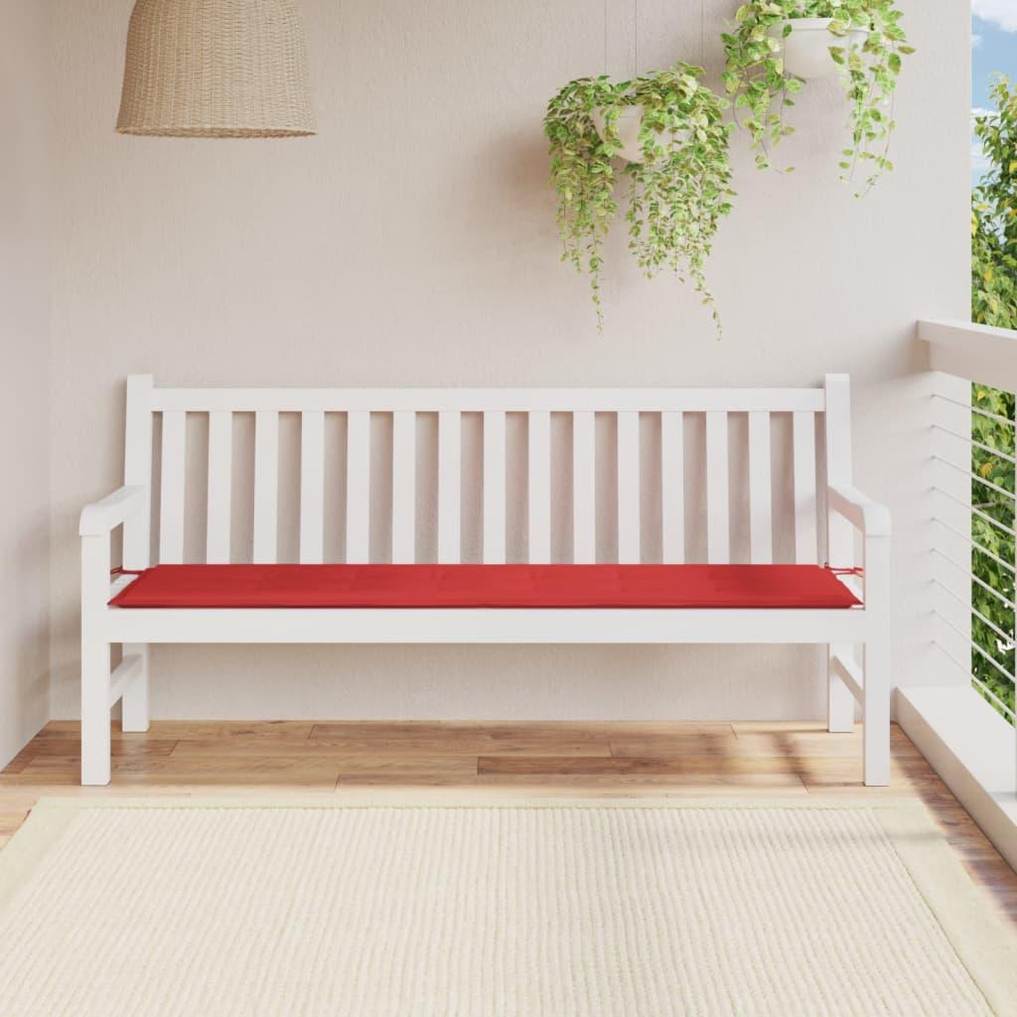 Voir la diapositive 1 : VIDAXL Coussin de banc de jardin rouge 180x50x3 cm tissu oxford