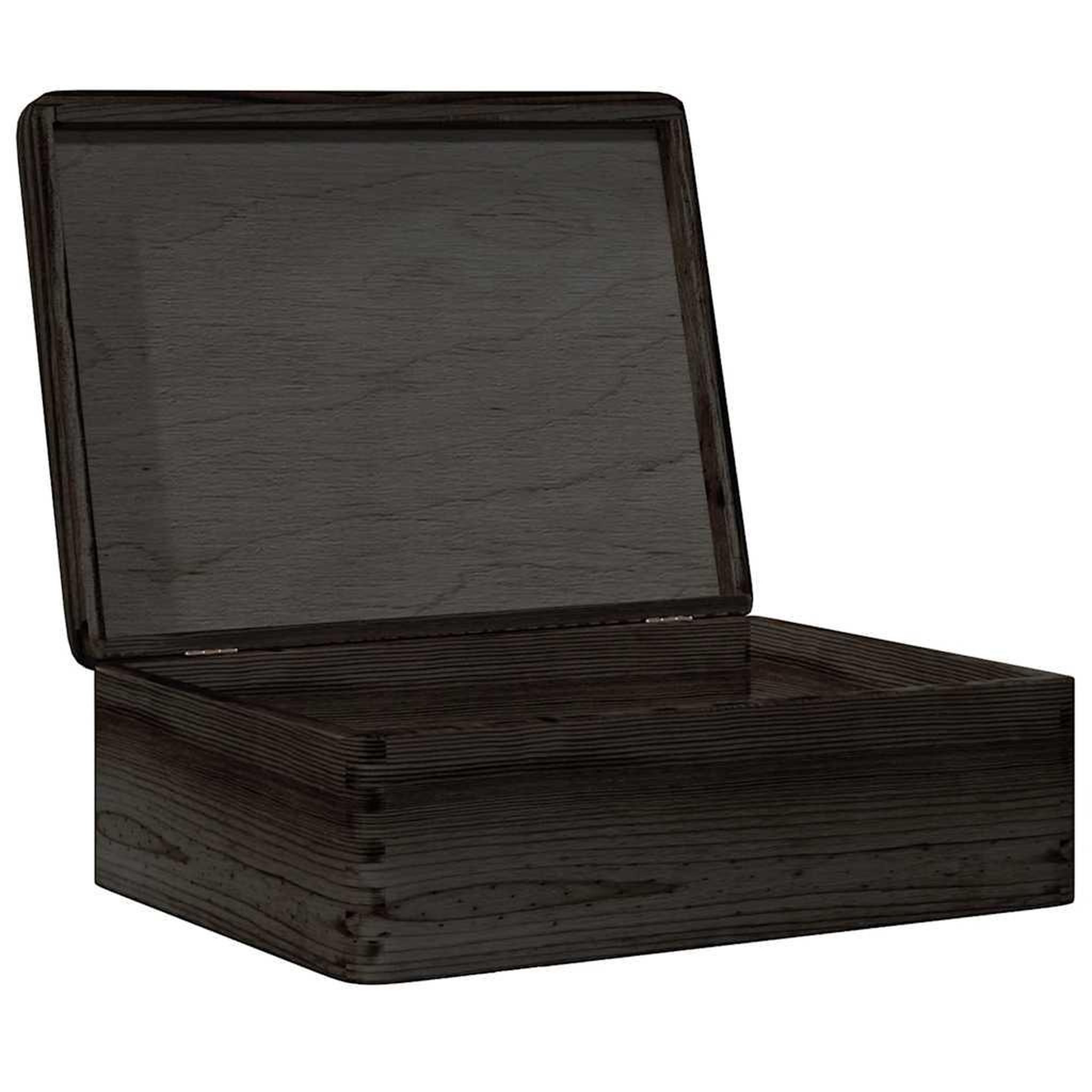 Voir la diapositive 5 : VIDAXL Boîte en bois avec couvercle noir 40x30x13cm bois de pin massif