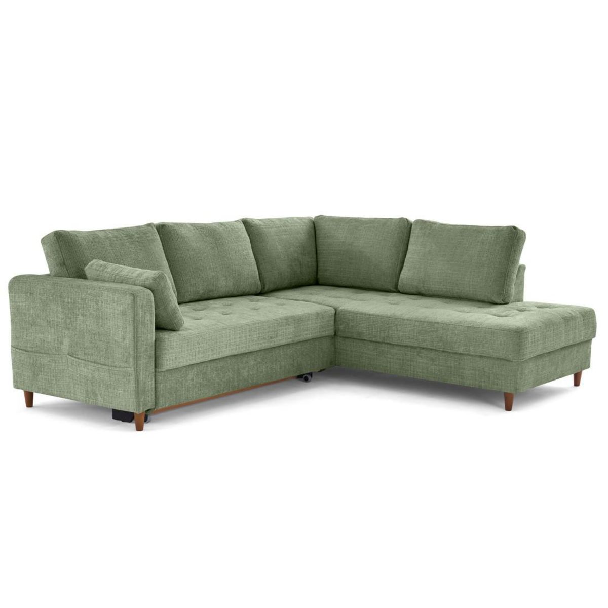 LISA DESIGN Anna - canapé d'angle droit 5 places convertible en velours texturé