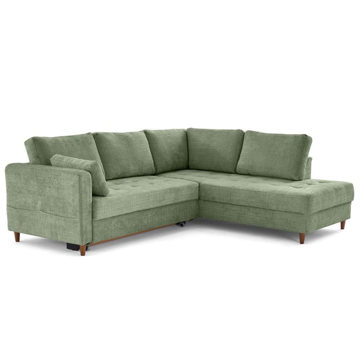 LISA DESIGN Anna - canapé d'angle droit 5 places convertible en velours texturé