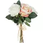 Bouquet de Fleur  7 Roses  30cm Rose & Blanc