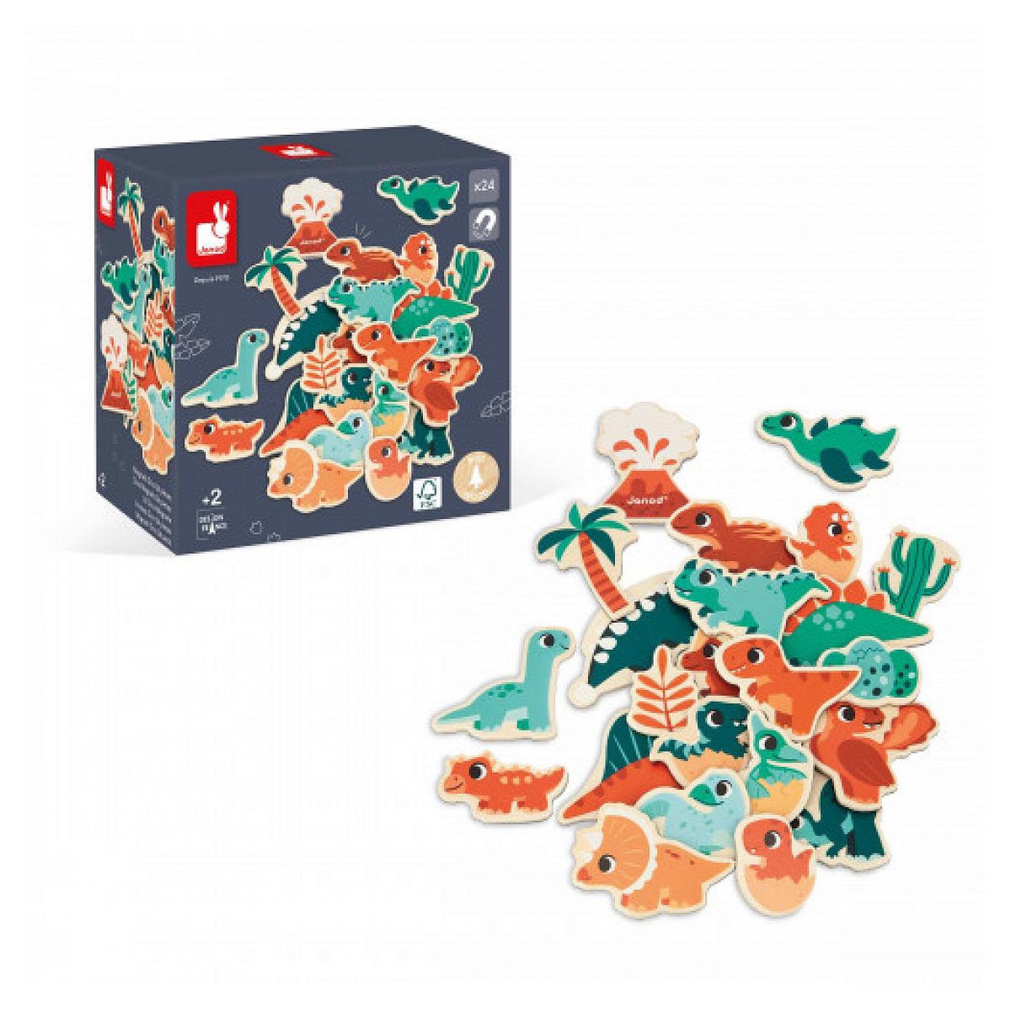Voir la diapositive 6 : Juratoys-Janod Magnets Dinosaures 24 pièces