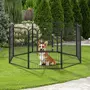 PAWHUT Luxe parc enclos modulable pour chien 8 panneaux porte verrouillable acier époxy noir