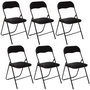 Voir la diapositive 1 : TOILINUX Lot de 6 Chaises pliantes effet velours