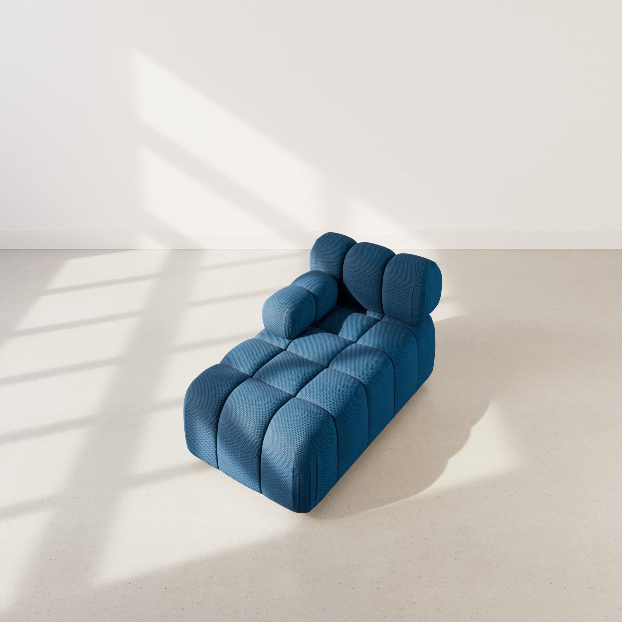 Voir la diapositive 3 : LISA DESIGN Ruby - module d'assise méridienne gauche en velours texturé