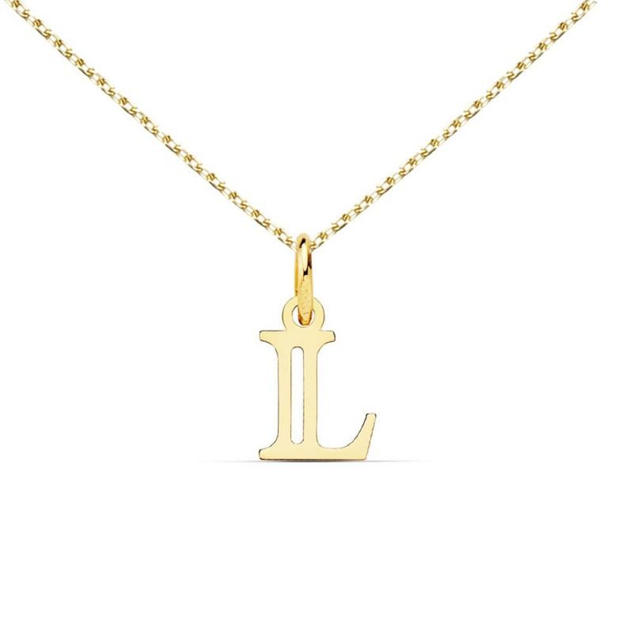 L'ATELIER D'AZUR Collier - Pendentif Lettre  L  Or 750/1000 - Chaine Dorée