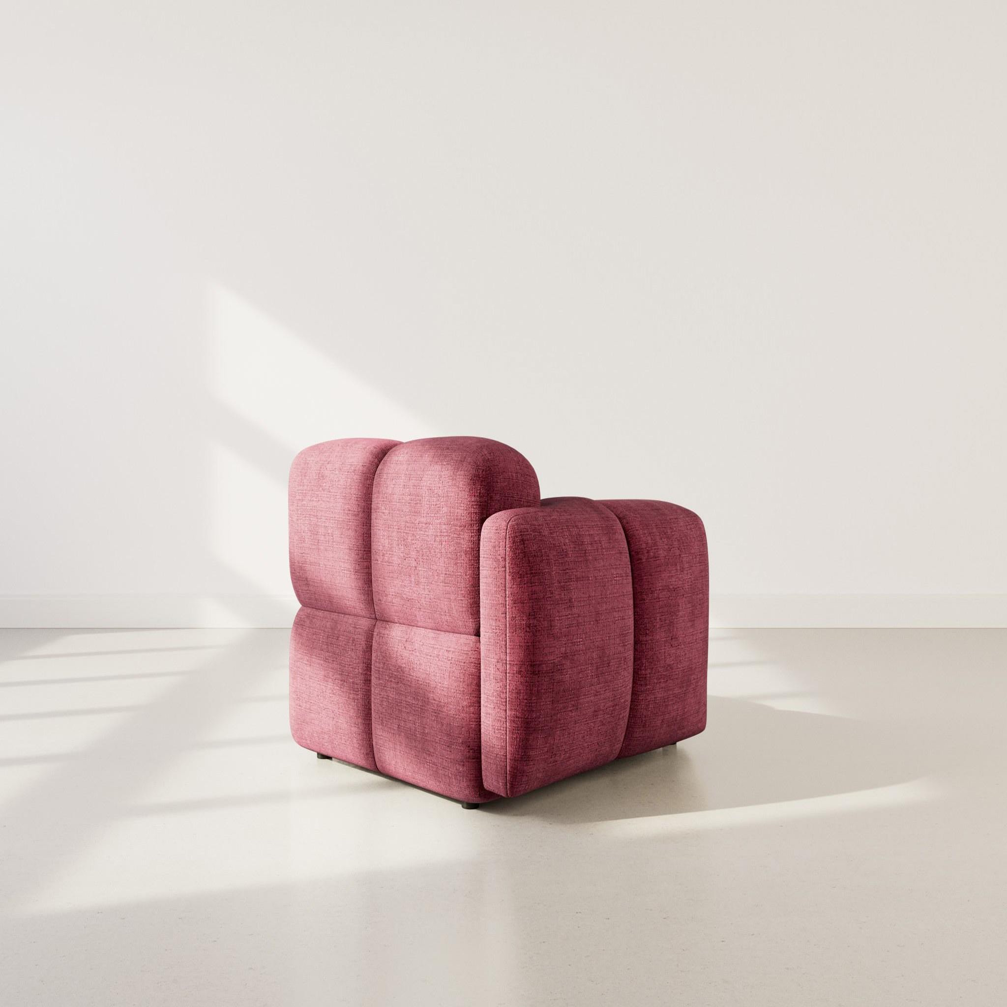 Voir la diapositive 5 : LISA DESIGN Grace - module d'assise gauche en velours texturé