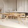 Voir la diapositive 2 : Rendez vous déco Table extensible en bois d'hévéa massif clair 6 à 10 personnes-Oli
