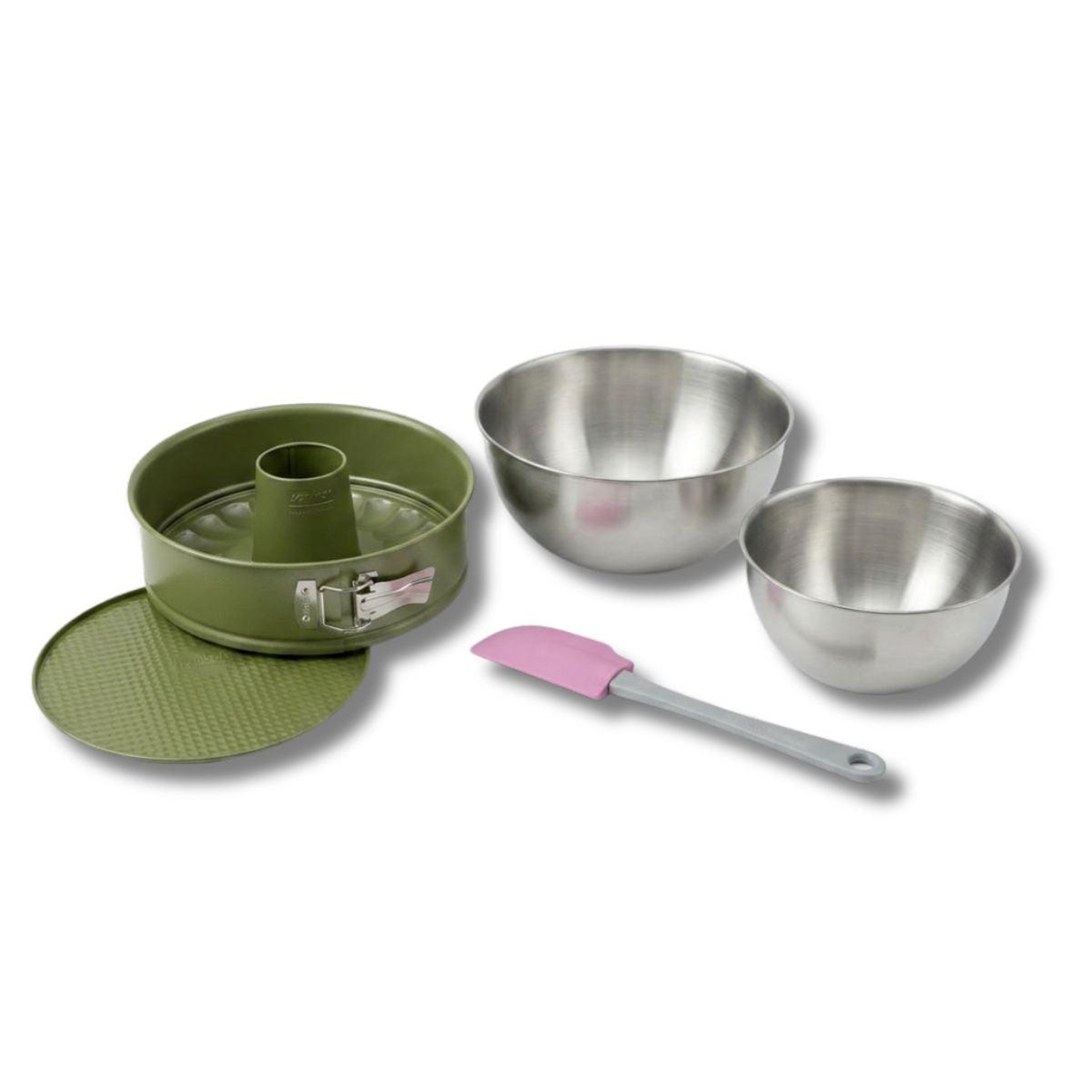 ZENKER Set de 4 ustensiles de pâtisserie moule à gâteaux bol de mixage et spatule zenker green vision