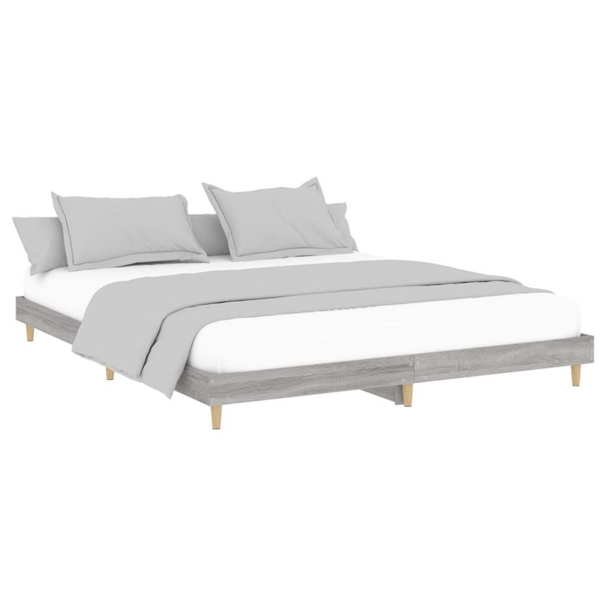VIDAXL Cadre de lit sans matelas sonoma gris 200x200 cm