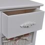 Voir la diapositive 4 : VIDAXL Armoire avec 1 tiroir et 3 paniers Blanc Bois de Paulownia