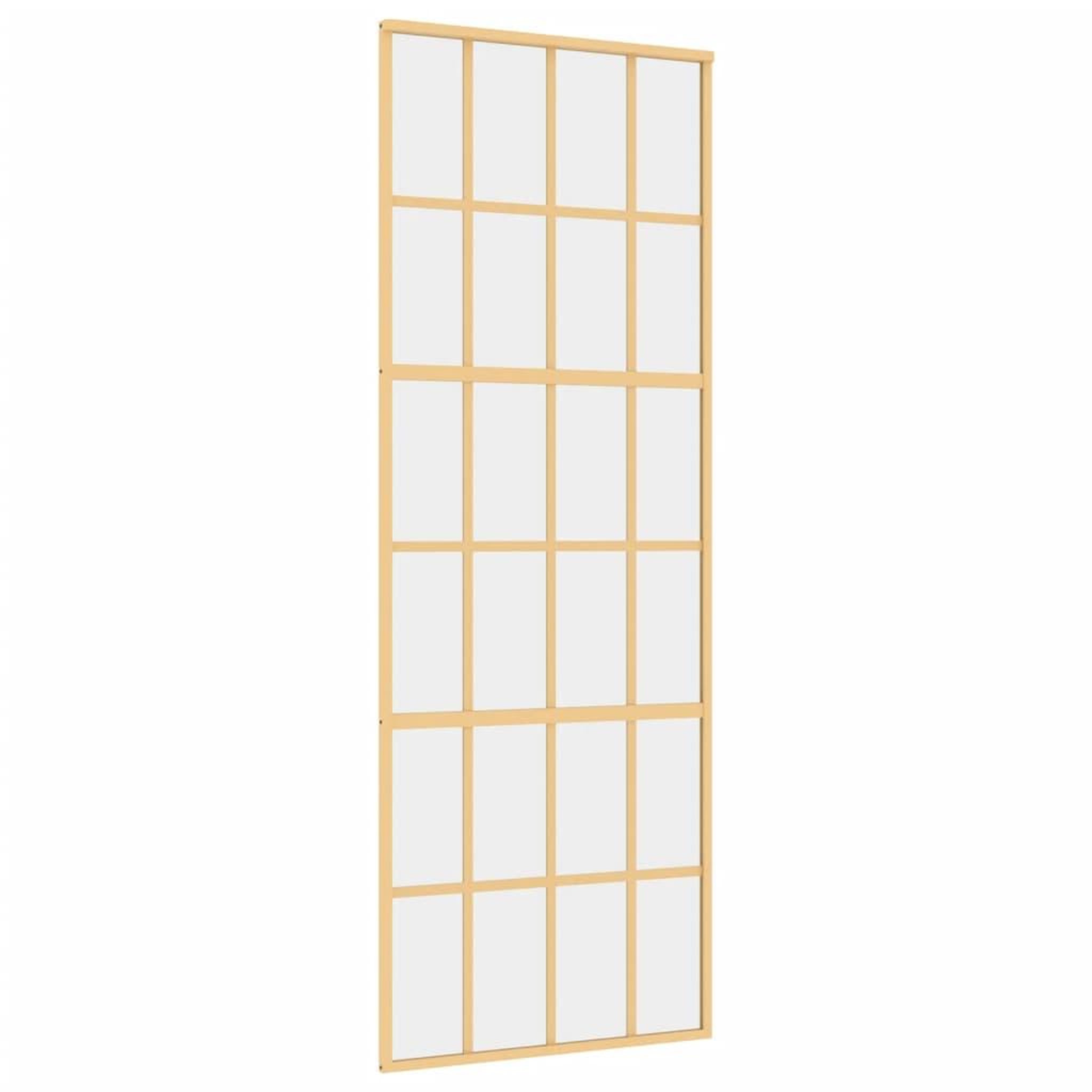 Voir la diapositive 2 : VIDAXL Porte coulissante dore 76x205 cm verre ESG clair et aluminium