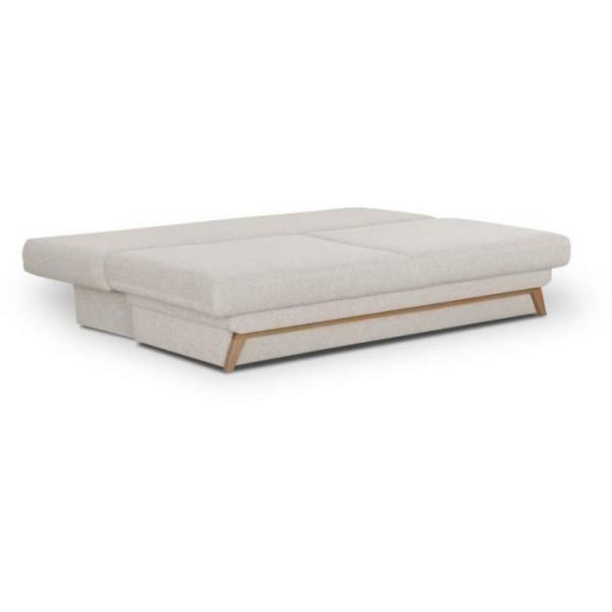 MARKET24 Banquette convertible - 3 places - NAOTO - Tissu beige - Coffre de rangement - 202 x 98 x 98 cm