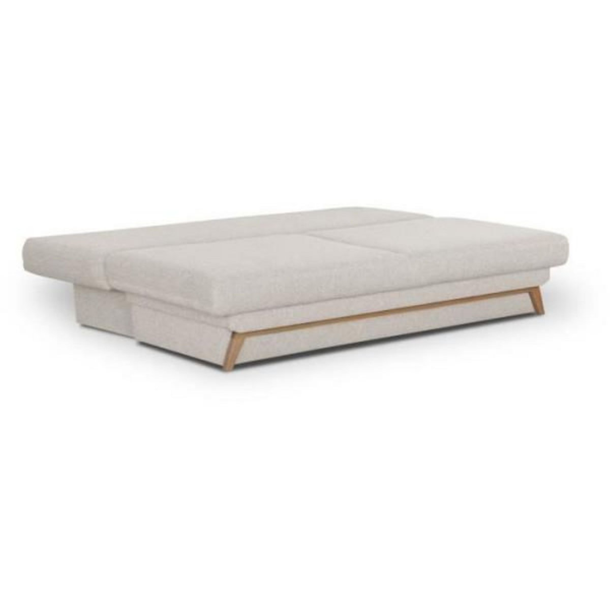 MARKET24 Banquette convertible - 3 places - NAOTO - Tissu beige - Coffre de rangement - 202 x 98 x 98 cm