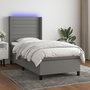 Voir la diapositive 1 : VIDAXL Sommier a lattes de lit matelas LED Gris fonce 80x200cm Tissu