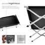 Voir la diapositive 3 : tectake Lit de camp avec cadre en aluminium noir