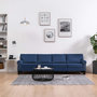 Voir la diapositive 1 : VIDAXL Canape a 4 places Bleu Tissu