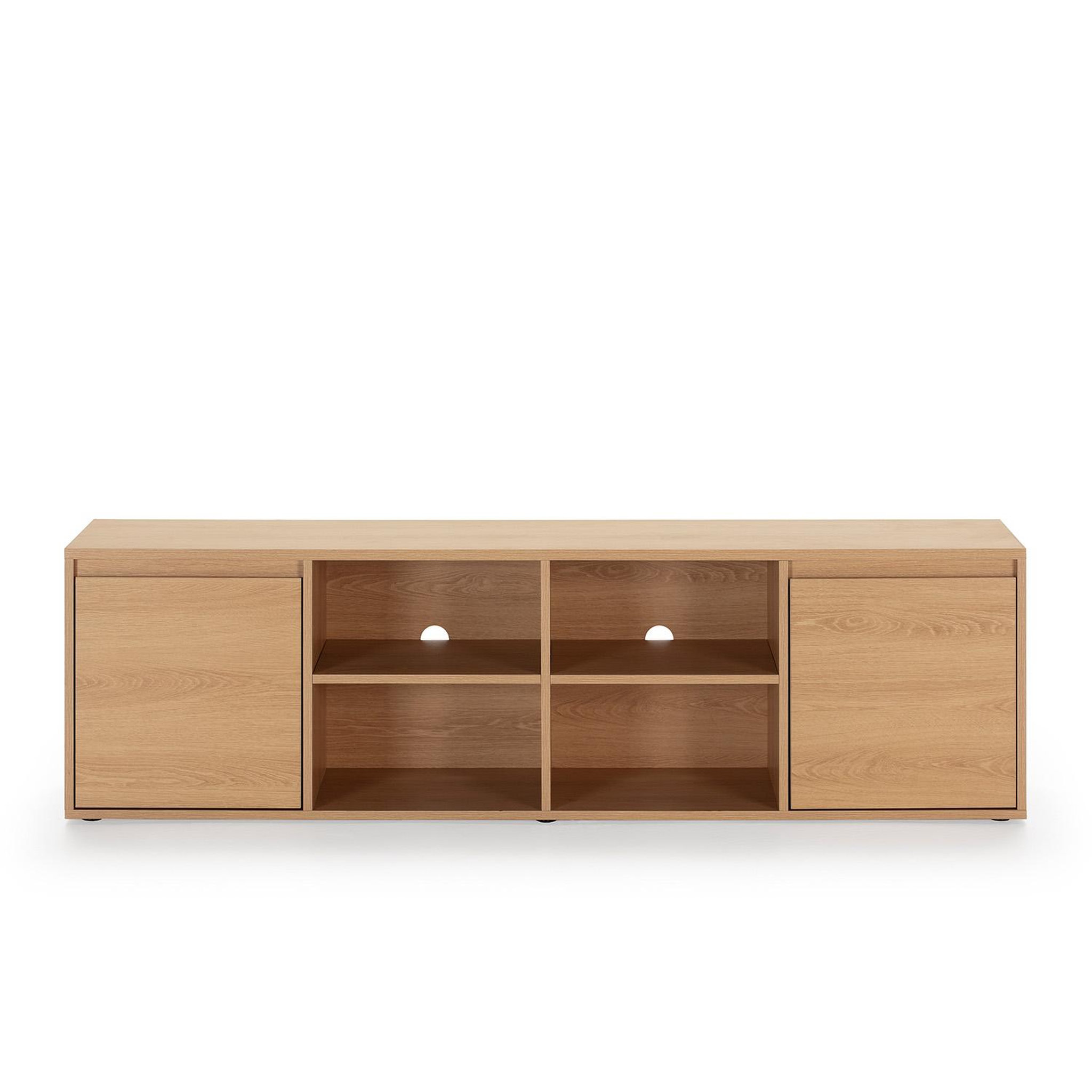 Voir la diapositive 4 : VS VENTA-STOCK Meuble TV Tori 2 Portes 4 Trous, Couleur Chêne, 160 cm