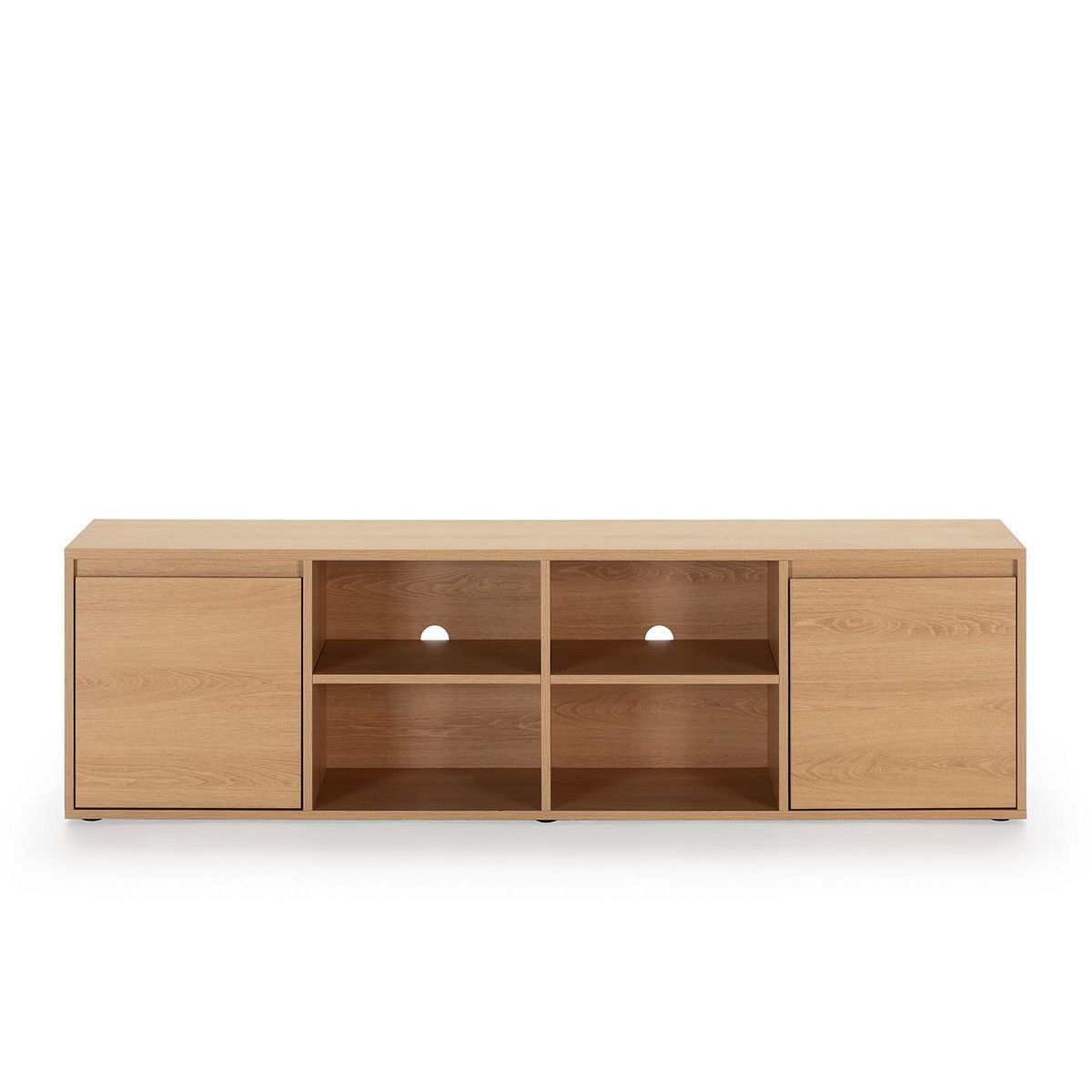 VS VENTA-STOCK Meuble TV Tori 2 Portes 4 Trous, Couleur Chêne, 160 cm