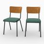 Voir la diapositive 1 : Rendez vous déco Lot de 2 chaises en bois foncé et velours vert - Nico