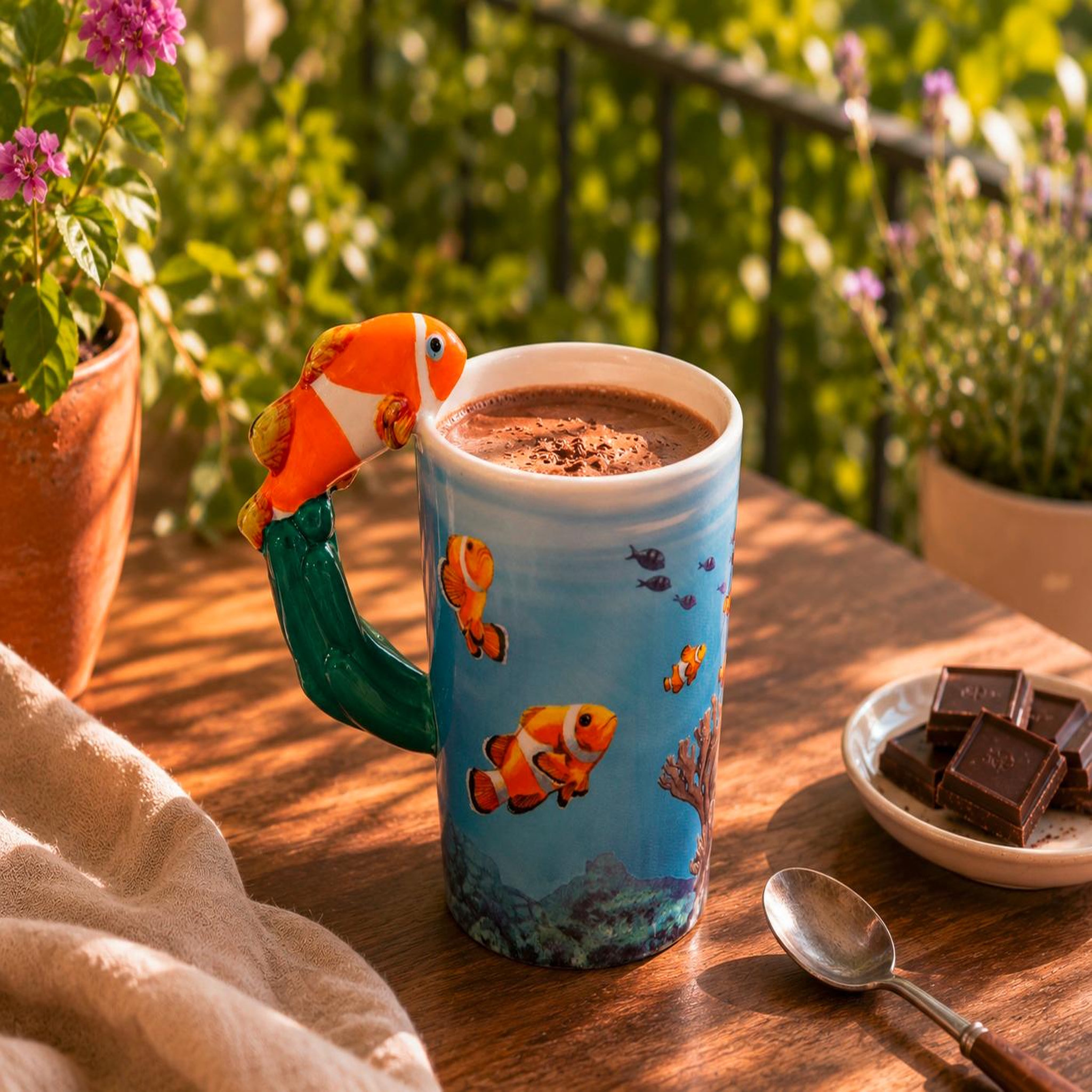 Voir la diapositive 2 : Eden Mug poisson clown en céramique
