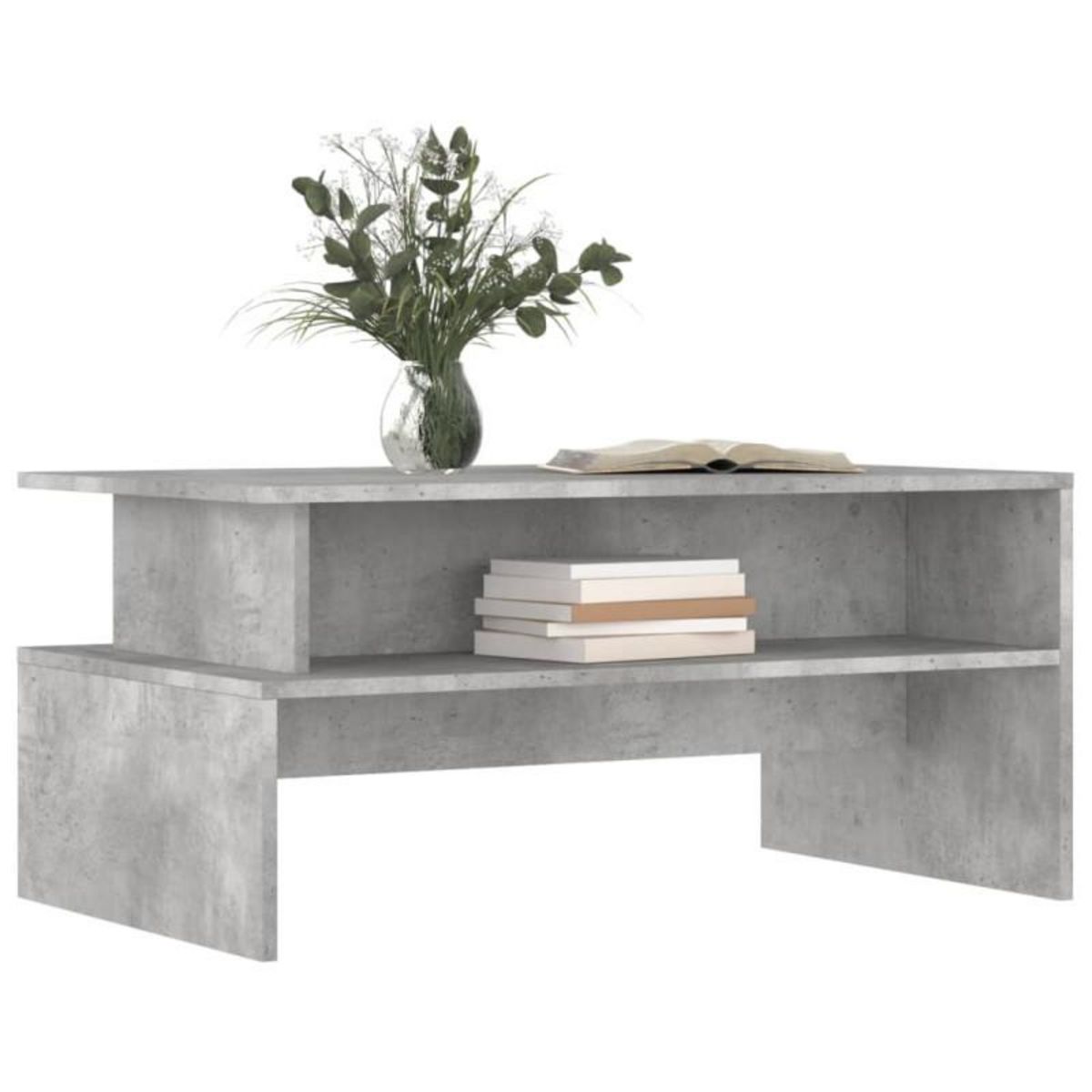 VIDAXL Table basse gris béton 90x55x42,5 cm bois d ingénierie