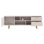 Voir la diapositive 2 : BEST MOBILIER Monica - meuble tv - beige - 4 niches et 2 portes - 150 cm