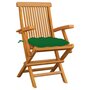 Voir la diapositive 2 : VIDAXL Chaises de jardin avec coussins vert lot de 6 Bois teck massif