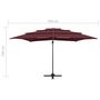 Voir la diapositive 6 : VIDAXL Parasol de jardin a 4 niveaux mat en aluminium rouge bordeaux
