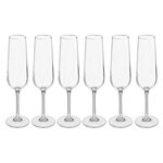 SECRET DE GOURMET Lot de 6 Flûtes à Champagne  Lena  20cl Transparent