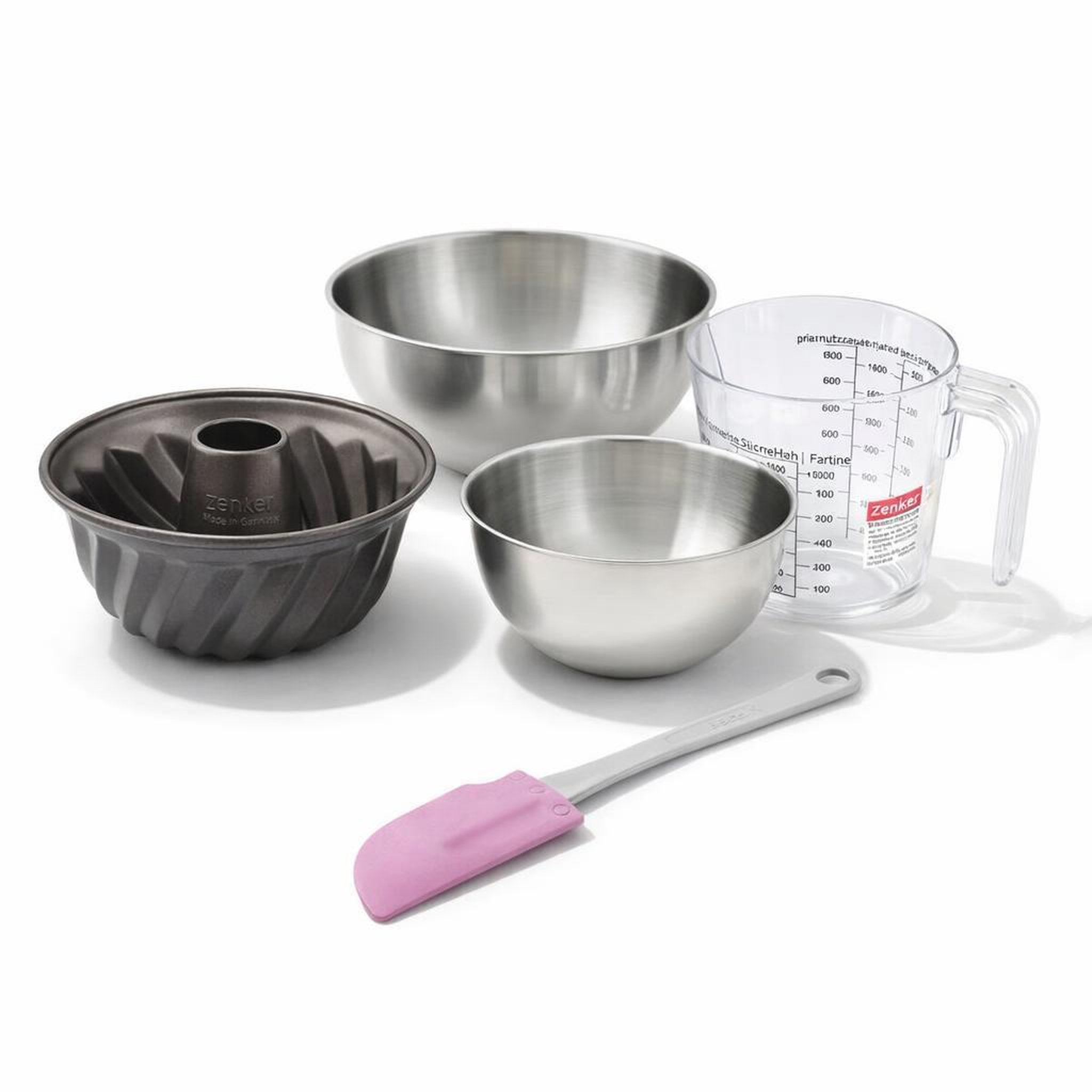 ZENKER Set de 5 ustensiles de pâtisserie moule à gâteaux bols spatule pâtisserie et verre doseur spécial mini spécial mini zenker  spécial mini