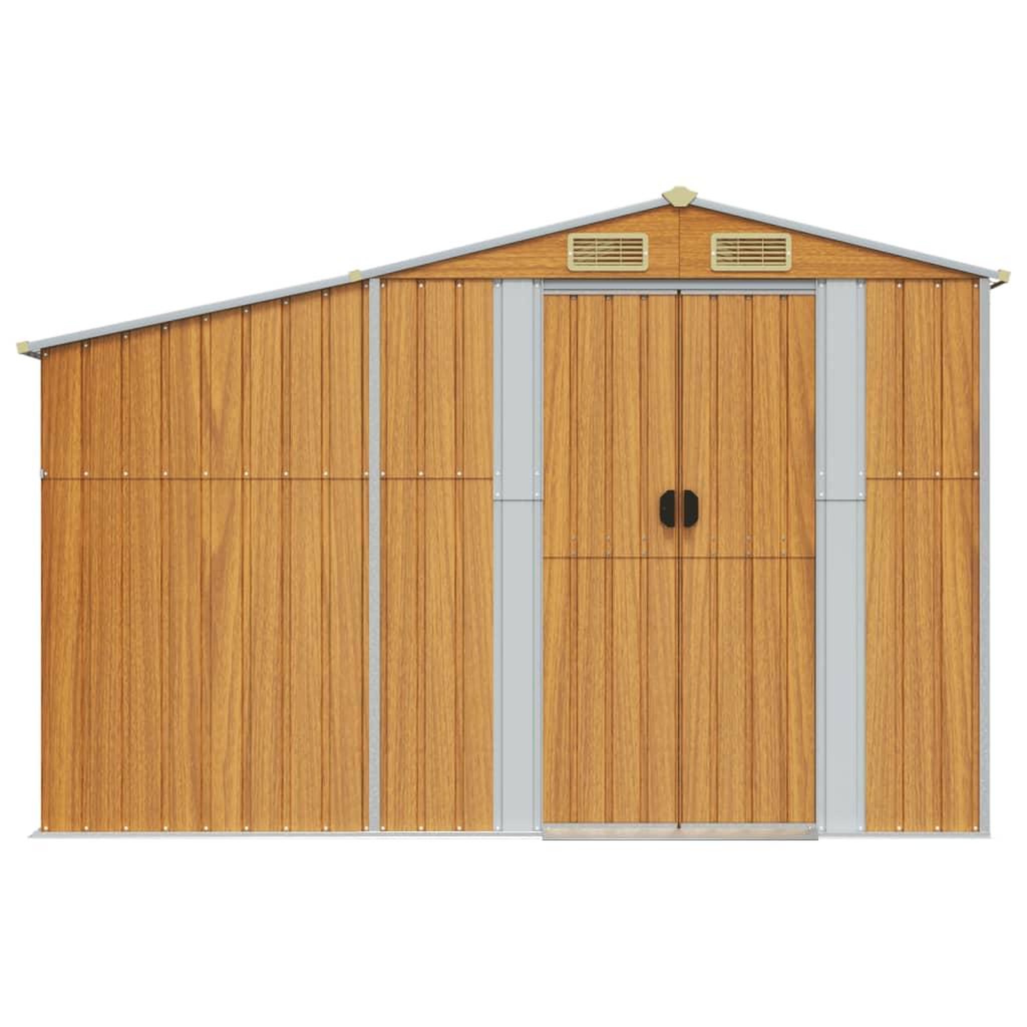 Voir la diapositive 4 : VIDAXL Abri de jardin marron clair 277x192,5x179 cm acier galvanise