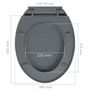 Voir la diapositive 6 : VIDAXL Siege de toilette a fermeture en douceur Gris Ovale